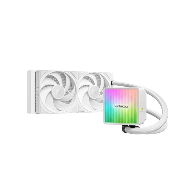 Sudokoo NEXAURA Silent 240mm ARGB Liquid Cooler, White