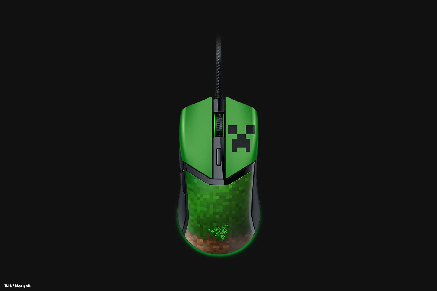 Razer Cobra Minecraft Edition Wired Gaming Mouse, Black, Green