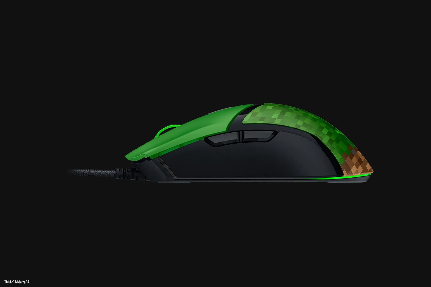 Razer Cobra Minecraft Edition Wired Gaming Mouse, Black, Green