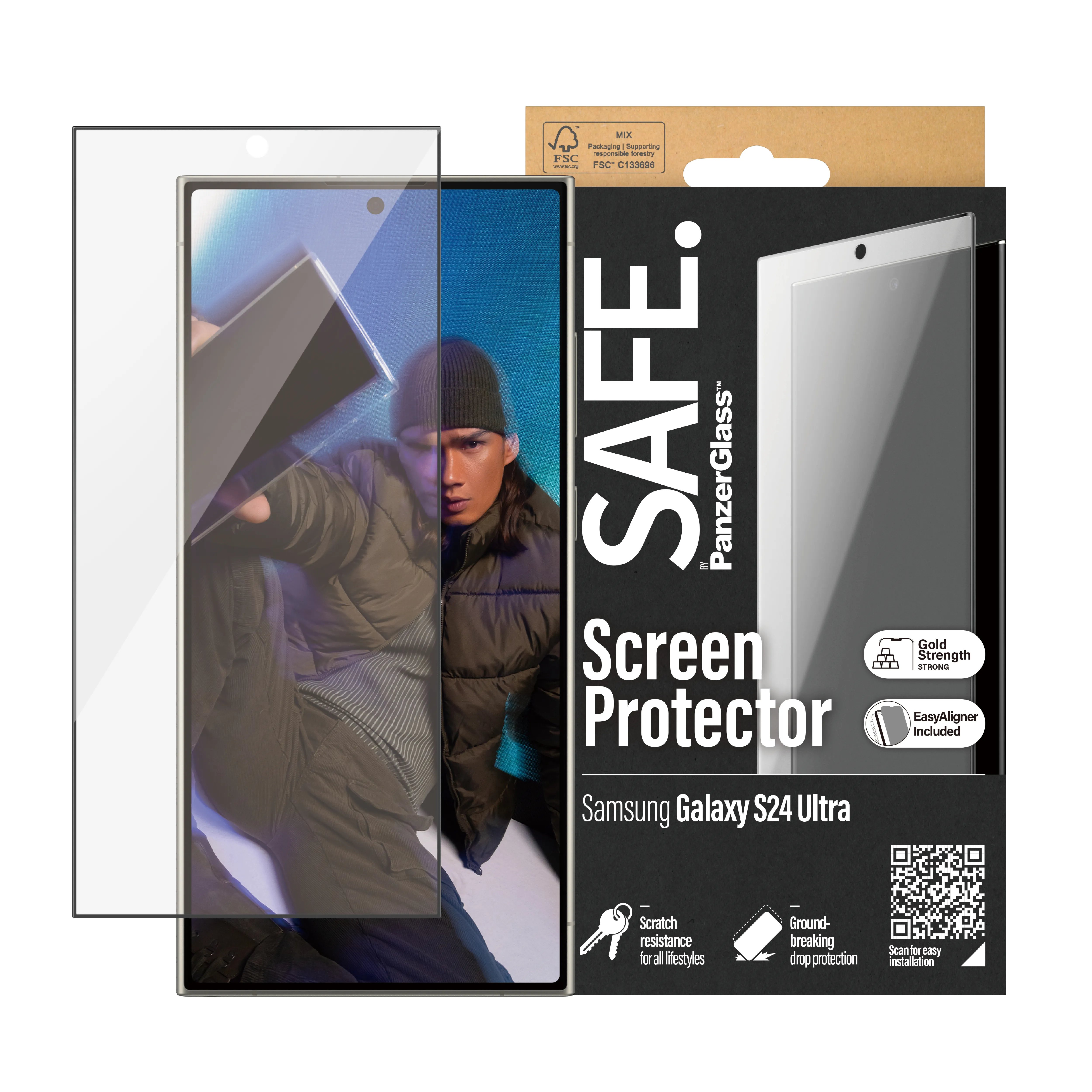 PanzerGlass SAFE Ultra-Wide Fit Galaxy S24 Ultra - Screen Protector