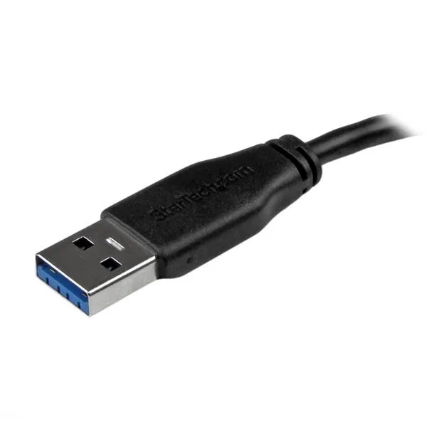 Startech  Slim USB-A - Micro-USB B - cable, 15 cm, Black