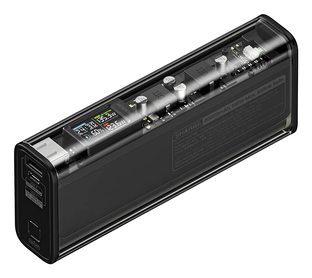 SHARGE Shargeek 140 20000mAh, 140W -varavirtalähde, musta