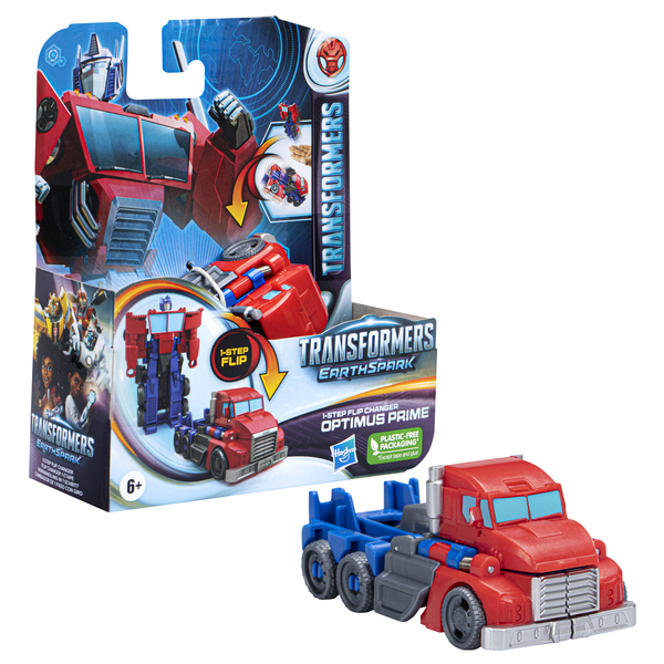 Hasbro Transformers EarthSpark 1-Step Flip Changer Optimus Prime Toy Figure (10 cm Tall)