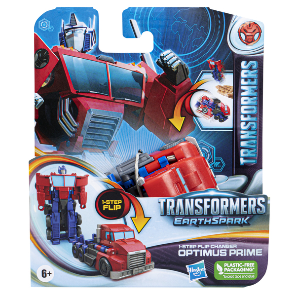 Hasbro Transformers EarthSpark 1-Step Flip Changer Optimus Prime Toy Figure (10 cm Tall)