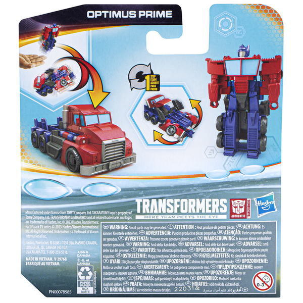 Hasbro Transformers EarthSpark 1-Step Flip Changer Optimus Prime Toy Figure (10 cm Tall)