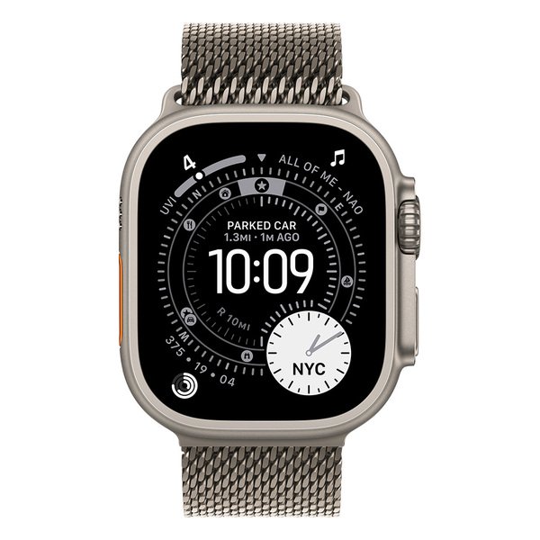 Apple Watch Ultra 3 49mm Natural Titanium Case with Natural Titanium Milanese Loop (Small)