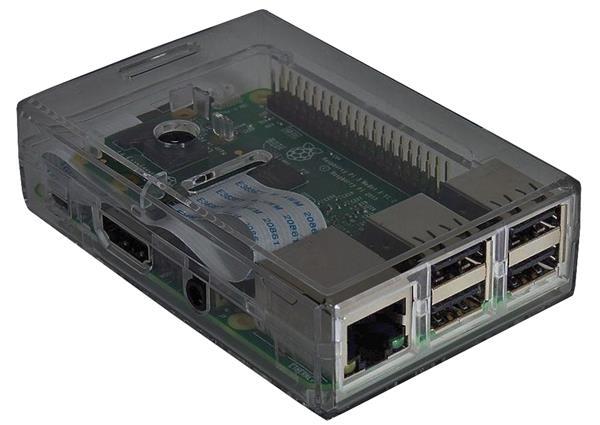 Chassi-Kabinett Raspberry Pi 3 r&ouml;kf&auml;rgat 2-delat