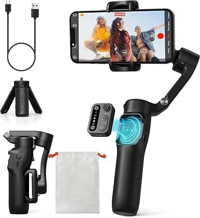 AOCHUAN Smart X2 3-Axis Smartphone Gimbal with RGB Lighting, Black
