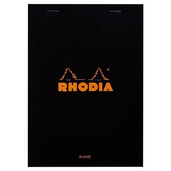 Rhodia head stapled pad black N°16 plain