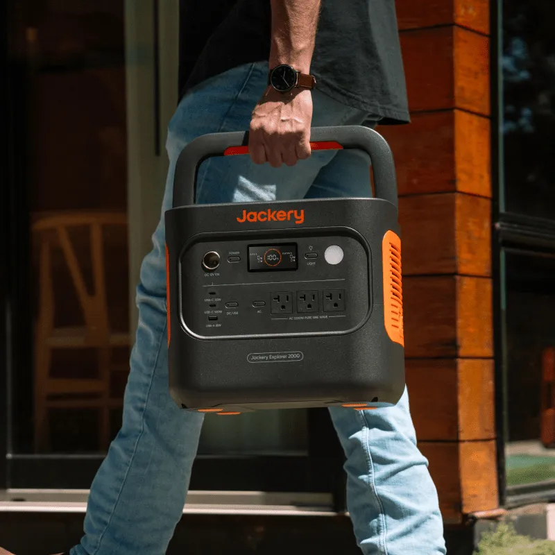 Jackery Explorer 2000 v2 b&auml;rbar kraftstation 2042 wattimmar 2200 watt svart/orange