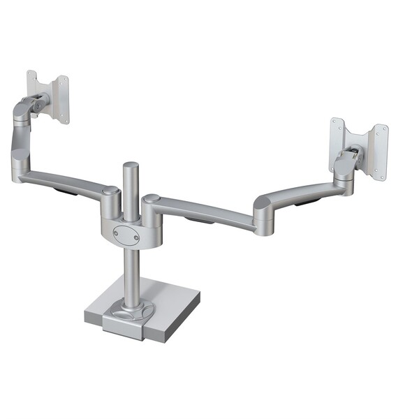 Forming Function Hold Dual Monitor Arm, for 2 monitors, up to 27", with mechanical spring, 14kg, VESA 75/100, Silver