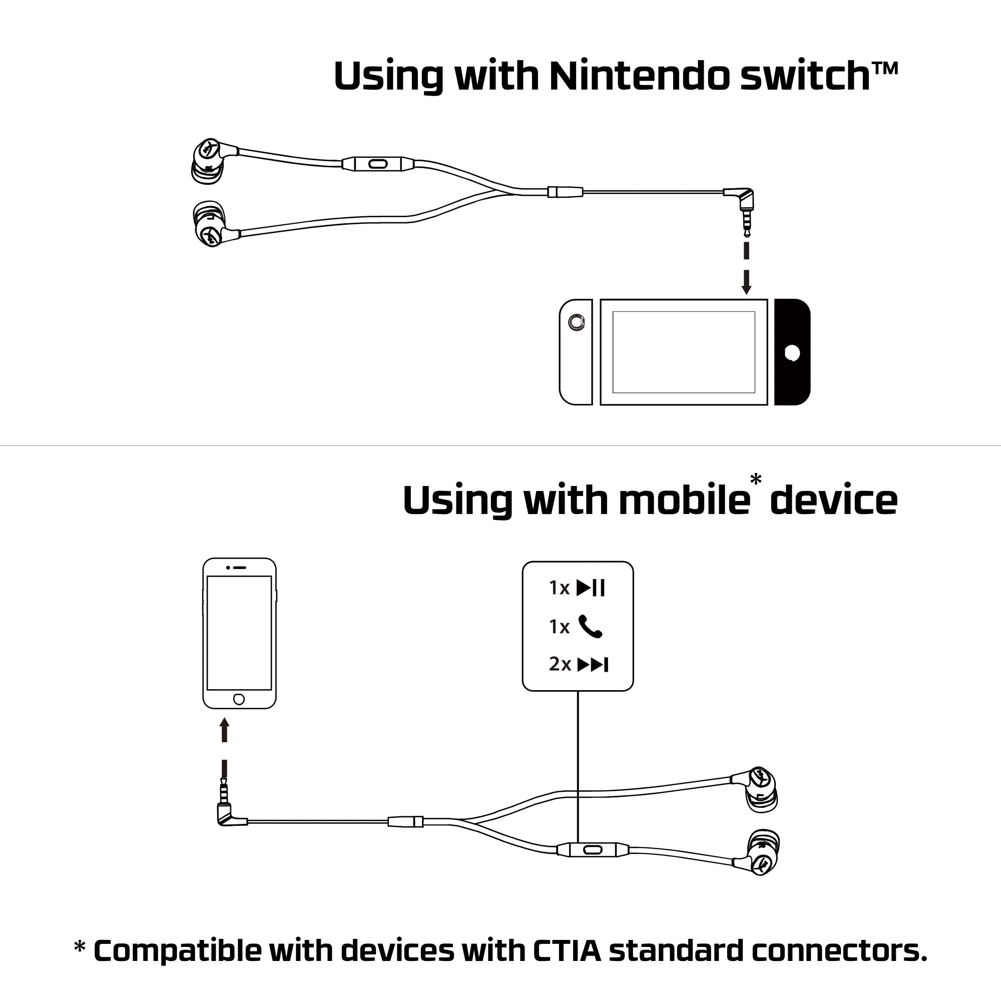 HyperX Cloud Earbuds -pelinappikuulokkeet mikrofonilla, punainen/musta