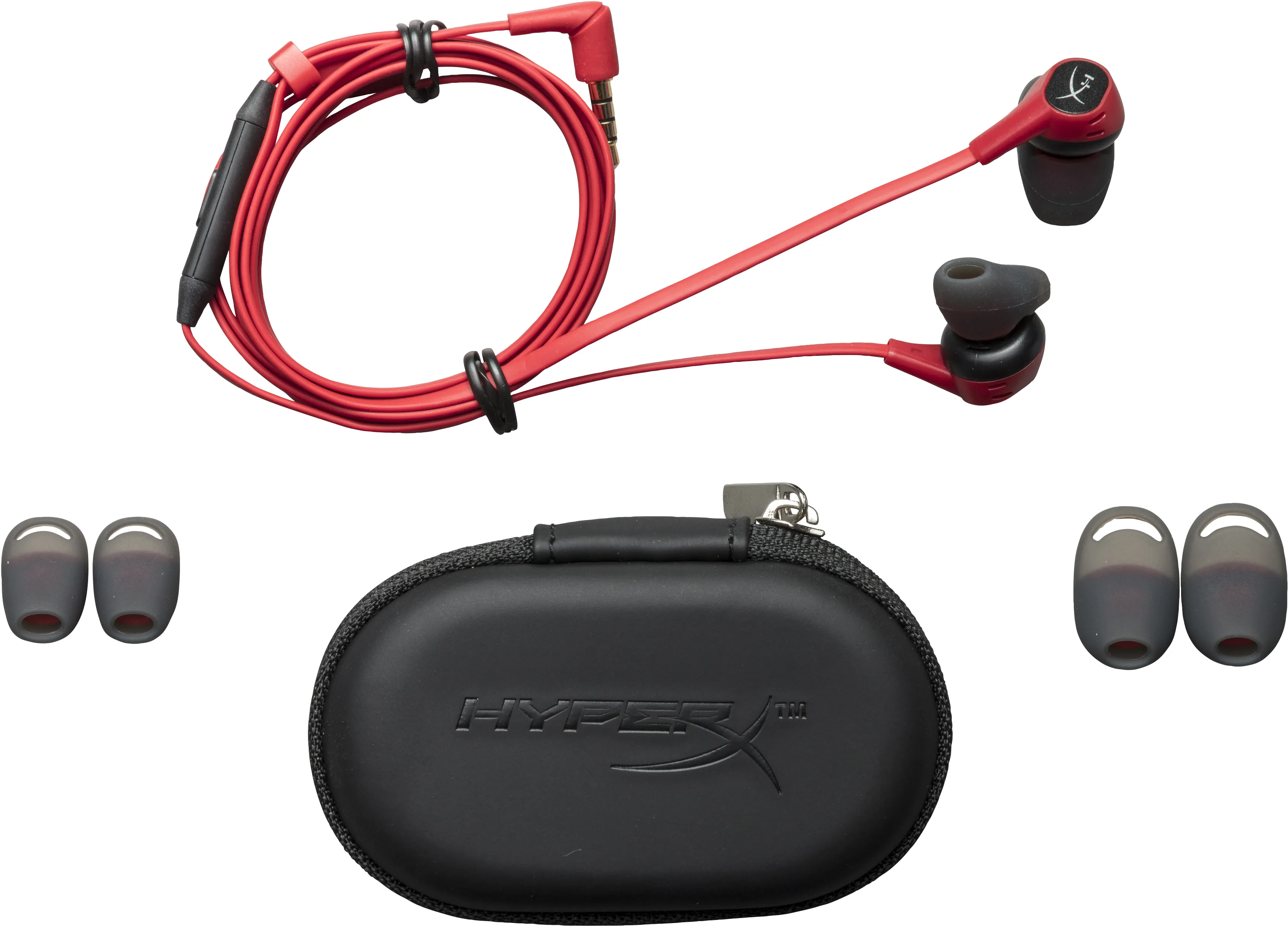 HyperX Cloud Earbuds -pelinappikuulokkeet mikrofonilla, punainen/musta