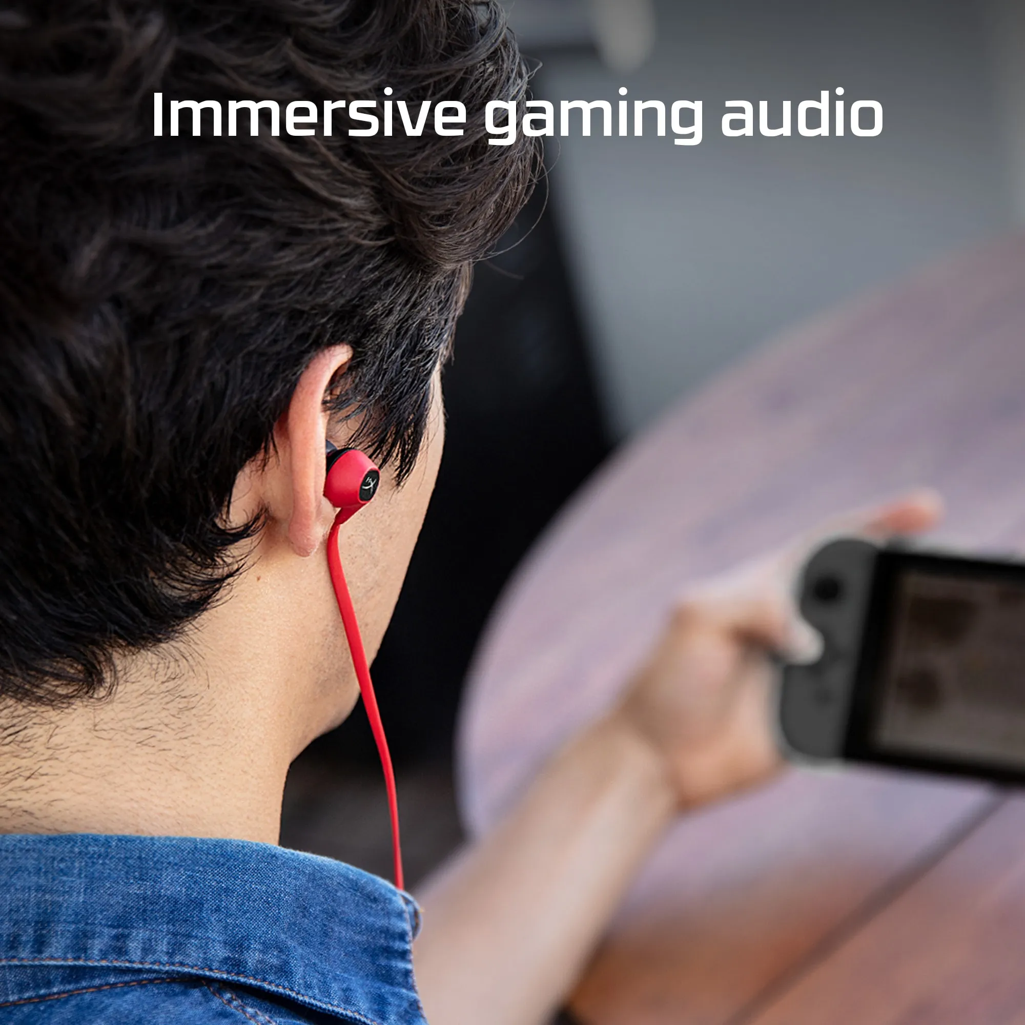 HyperX Cloud Earbuds -pelinappikuulokkeet mikrofonilla, punainen/musta