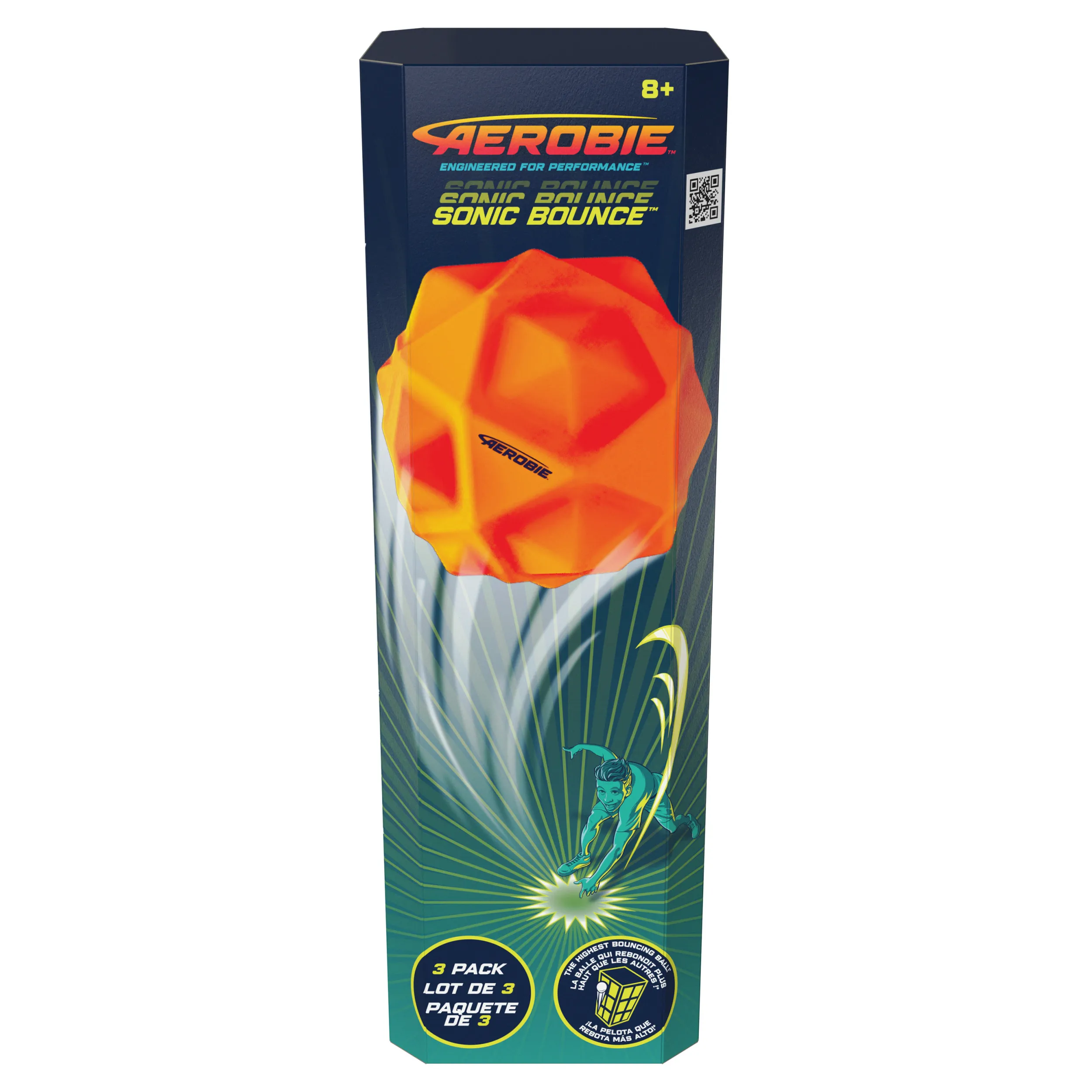 Spin Master Aerobie Sonic Bounce Ball Pack of 3, garden play device