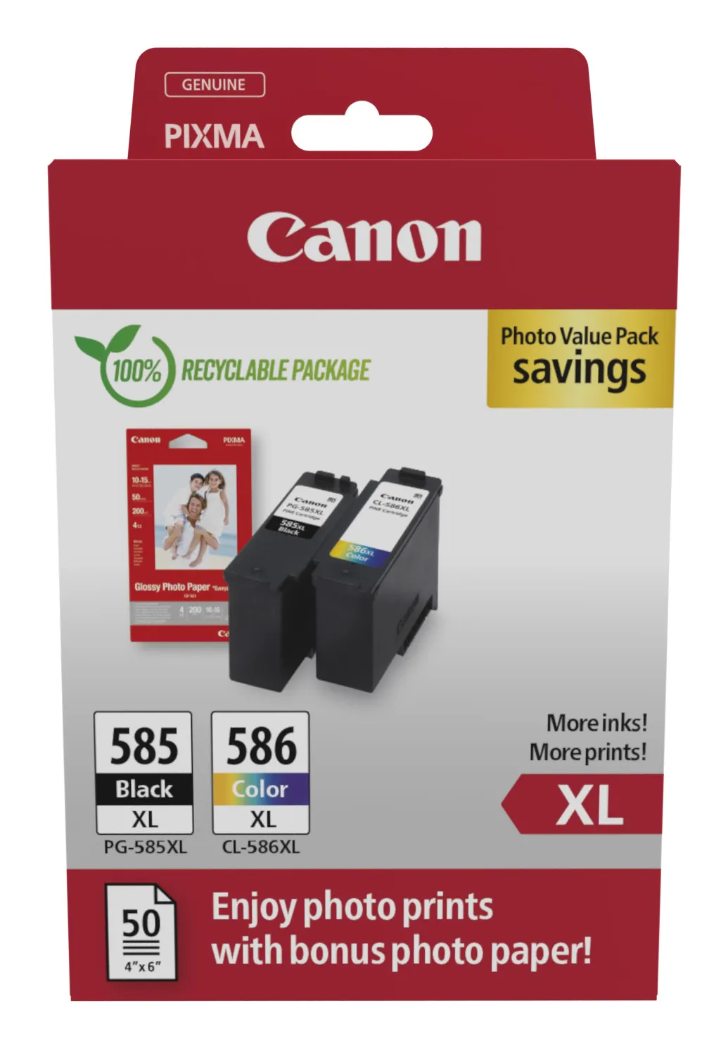Canon PG-585XL/CL-586XL -mustekasettipakkaus, musta/v&auml;ri, 2 kpl