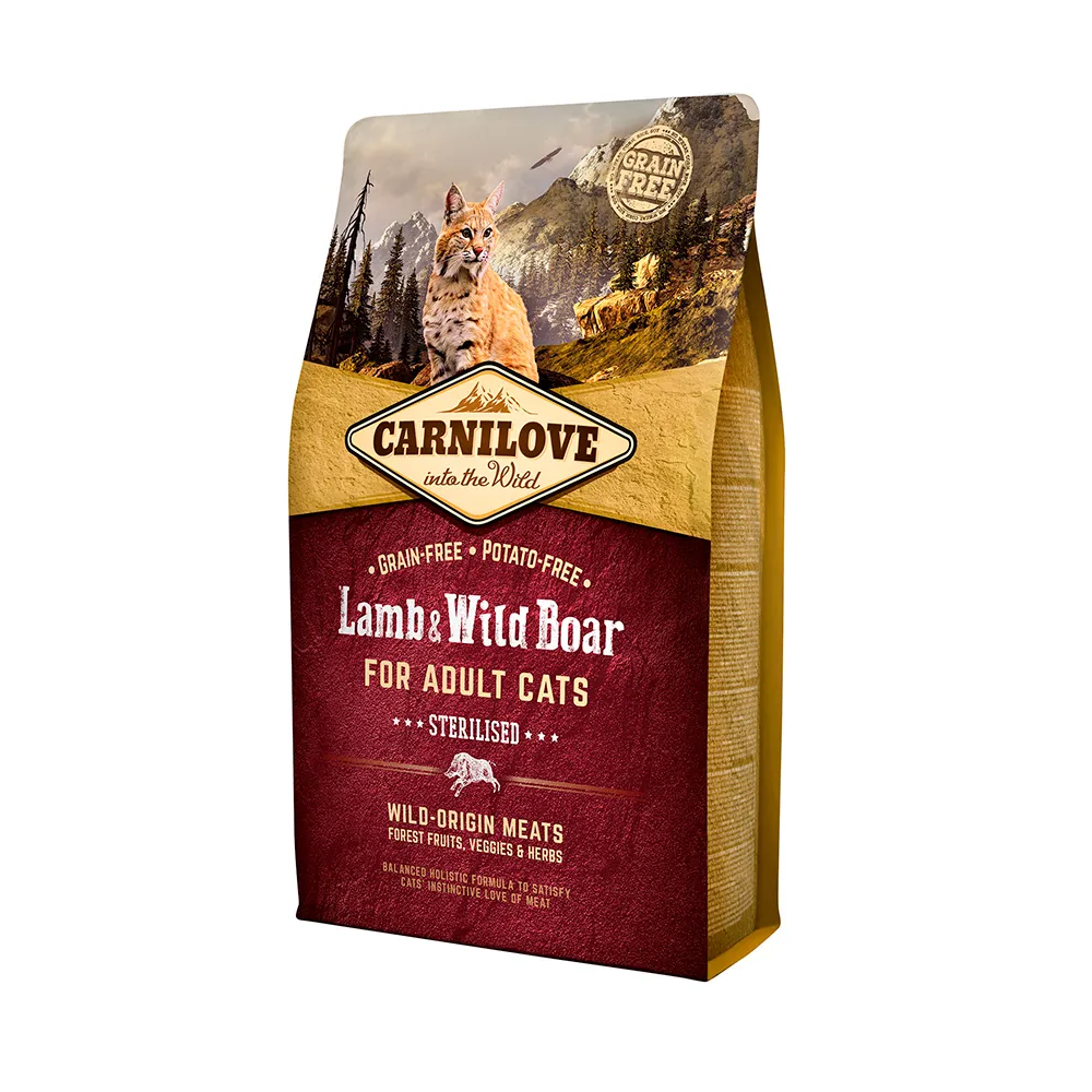 Carnilove Sterilised Lamb & Wild Boar, Dry food for cats, Adult, 2kg
