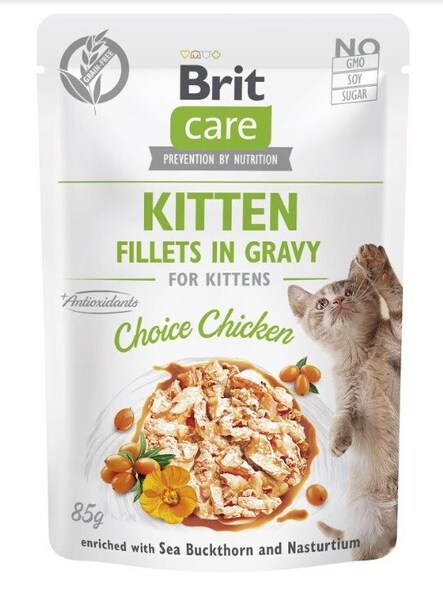 Brit Care Kitten Choice Chicken Pouch, V&aring;tfoder f&ouml;r katt, 85 g