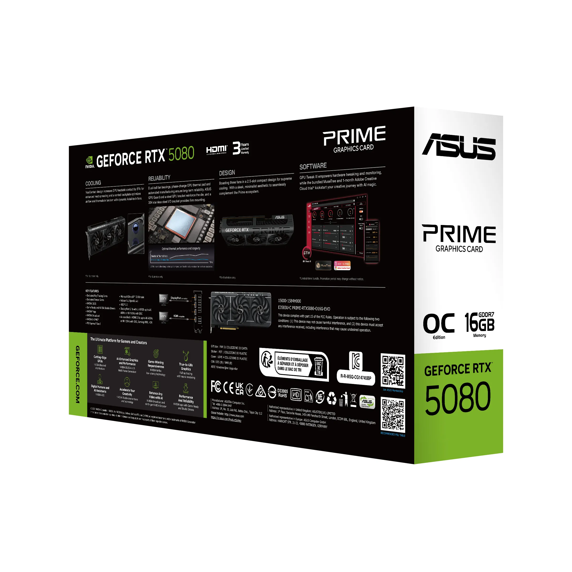 Asus GeForce RTX 5080 Prime Evo OC 16GB Graphics Card