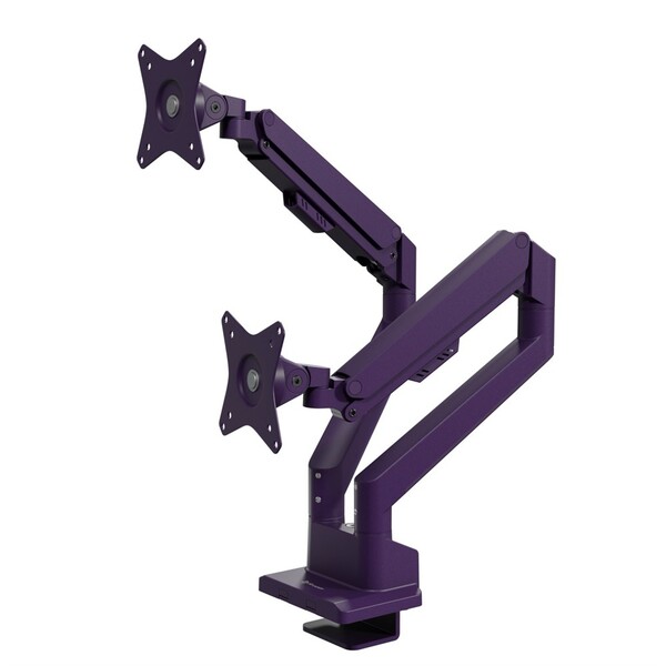 Arozzi Alzare Neo Duo Monitor Arm, for 2 monitors, 17-34", with gas spring, 9kg, Purple