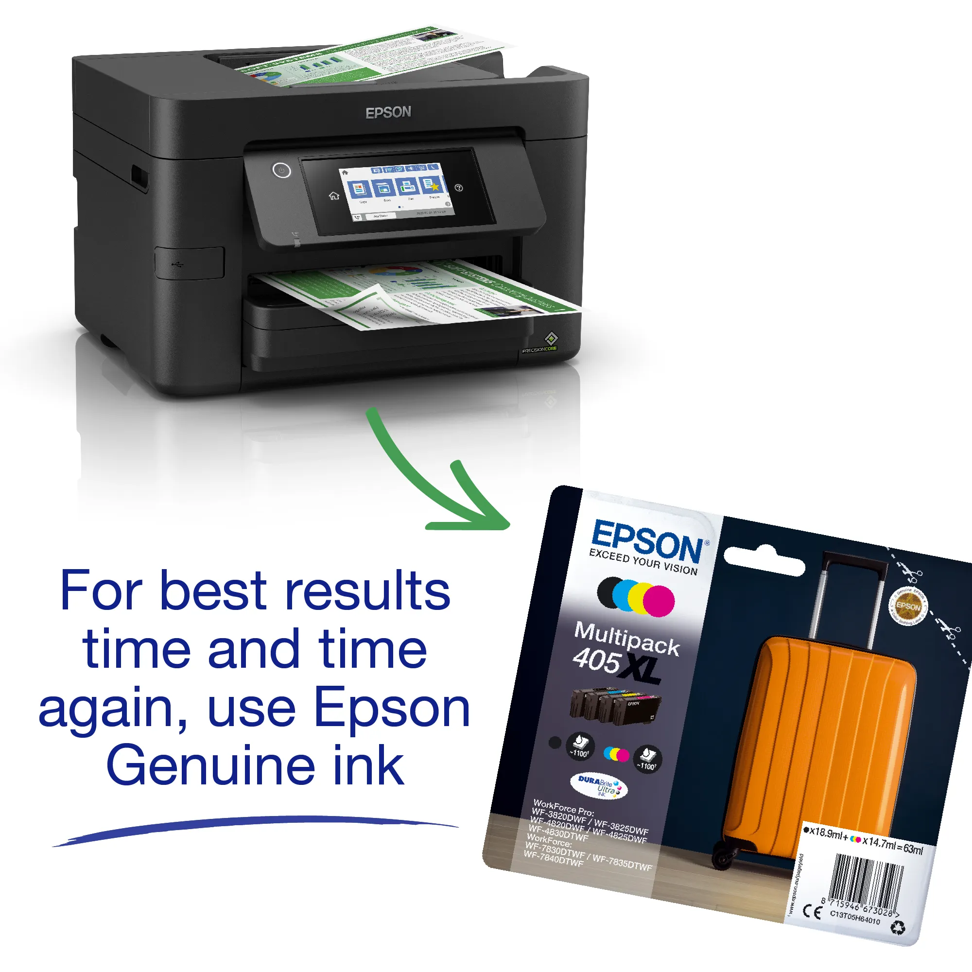 Epson WorkForce Pro WF-4820DWF A4 - allt-i-ett f&auml;rgbl&auml;ckstr&aring;leskrivare