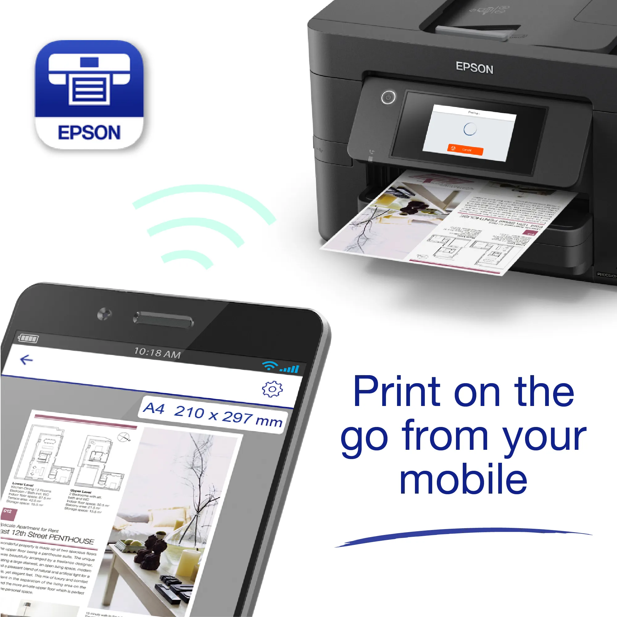 Epson WorkForce Pro WF-4820DWF A4 - allt-i-ett f&auml;rgbl&auml;ckstr&aring;leskrivare