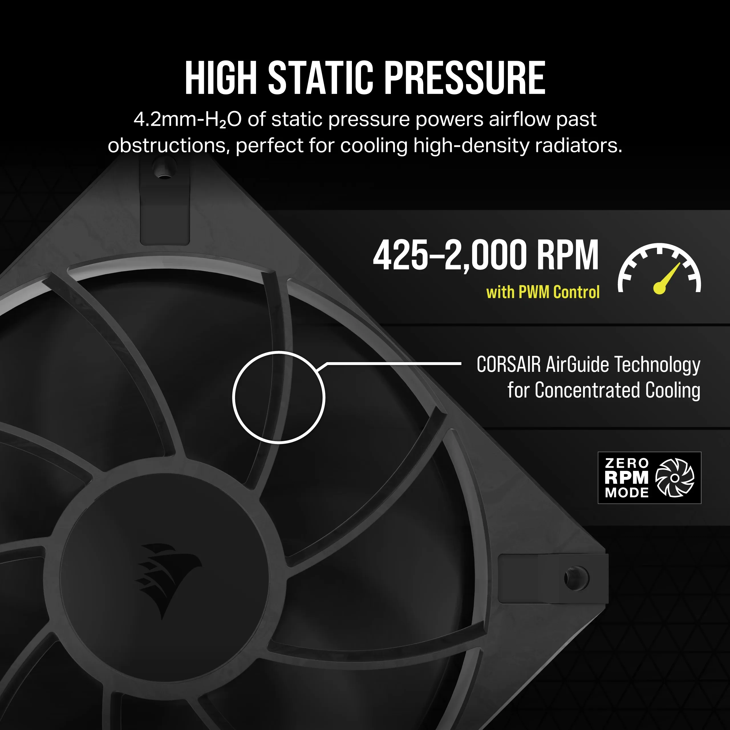 Corsair RS120 Max Fan Single Pack 120mm, RS Series