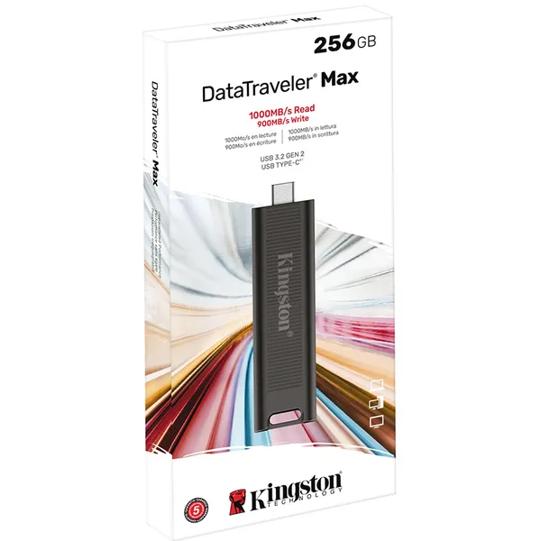 Kingston DataTraveler Max USB-C 3.2 Gen 2 256 Gt -muistitikku, musta