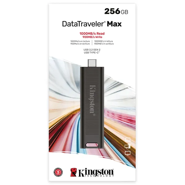 Kingston DataTraveler Max USB-C 3.2 Gen 2 256 Gt -muistitikku, musta