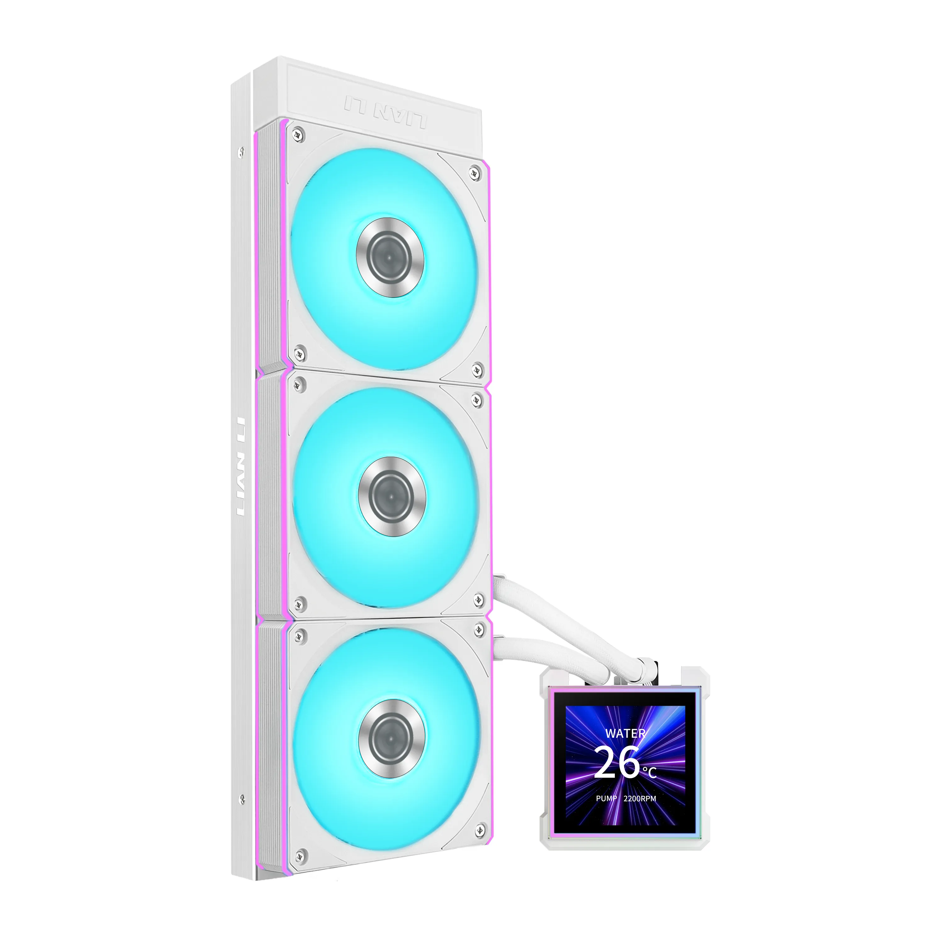 Lian Li HydroShift II LCD-S 360mm ARGB Liquid Cooler, White