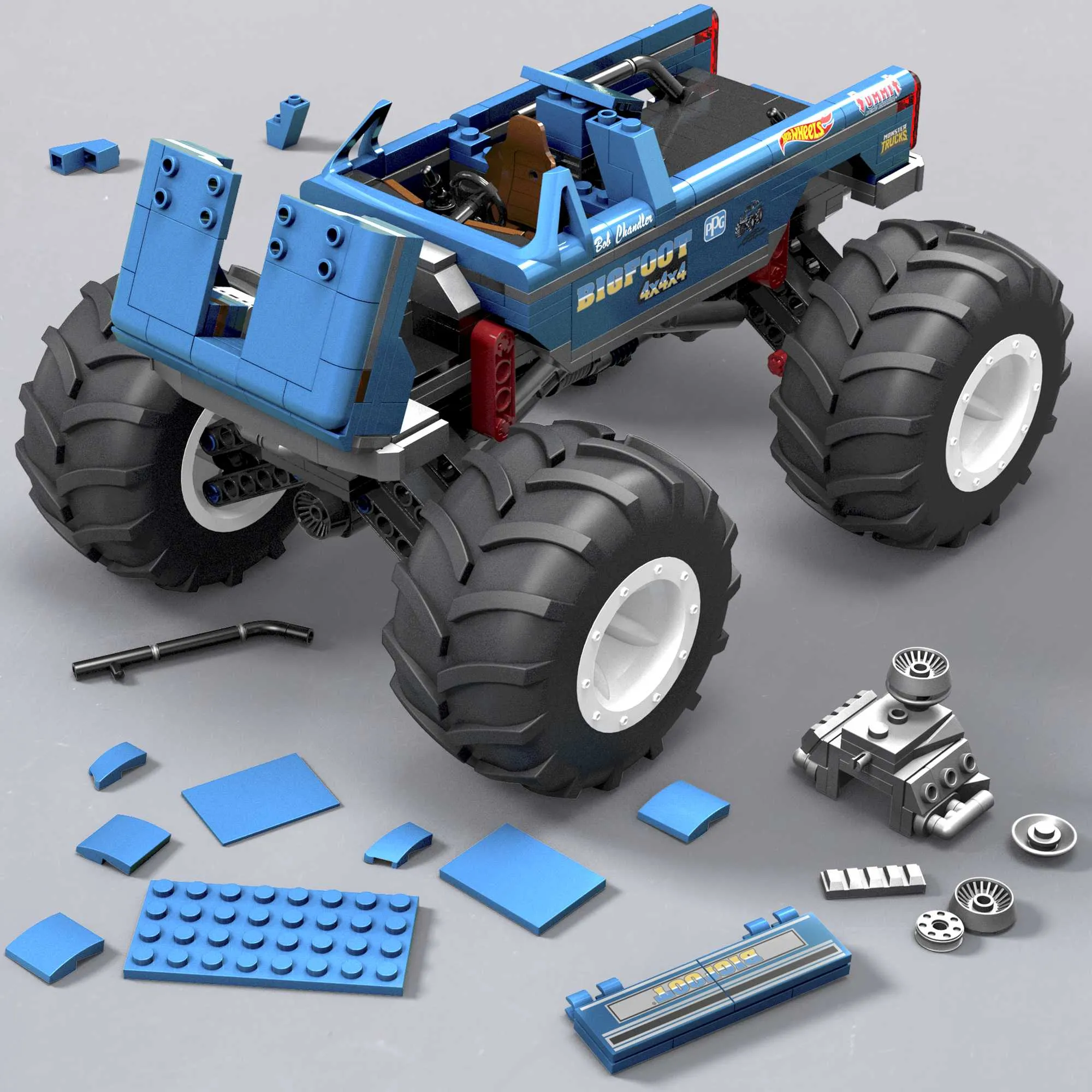 Mega Construx Hot Wheels Collector Bigfoot Monster Truck Car Construction Toy (1:18 Scale)