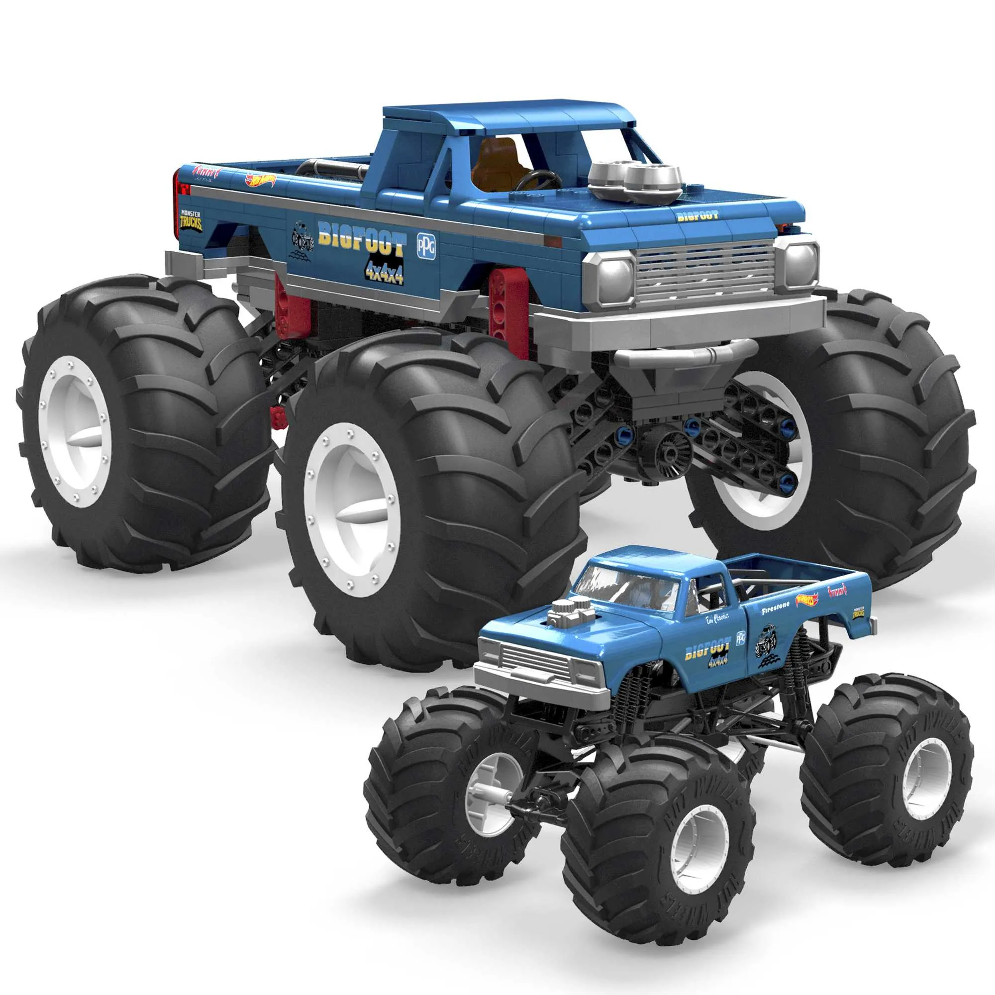 Mega Construx Hot Wheels Collector Bigfoot Monster Truck Car Construction Toy (1:18 Scale)
