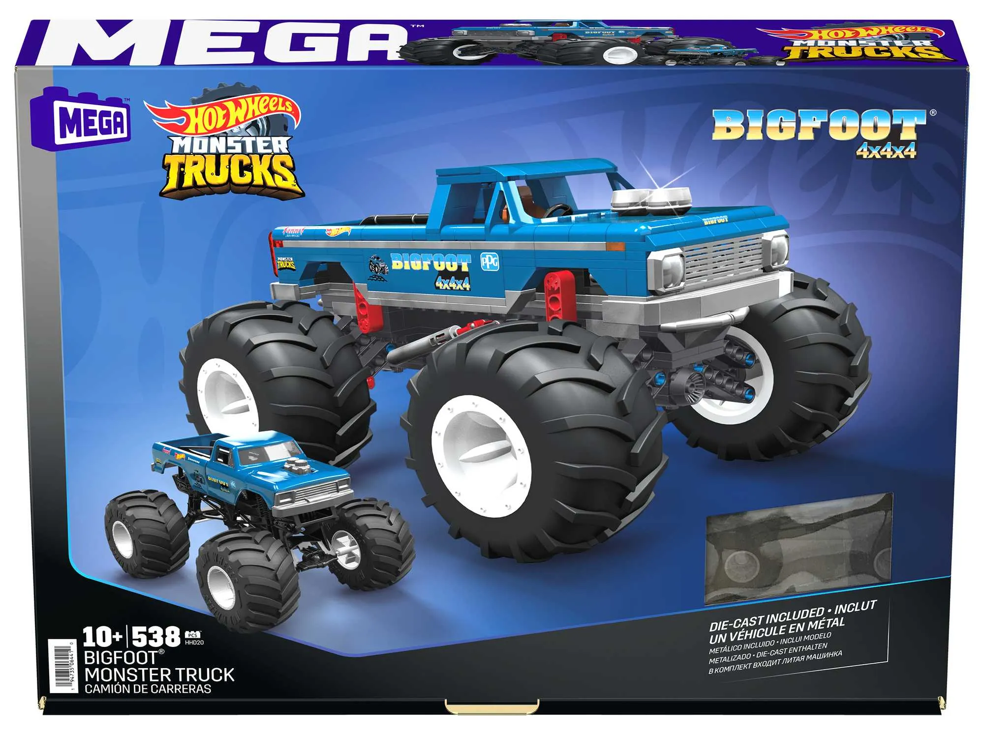 Mega Construx Hot Wheels Collector Bigfoot Monster Truck Car Construction Toy (1:18 Scale)
