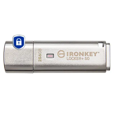 Kingston IronKey Locker+ 50 256GB USB 3.2 Gen 1x1 - memory stick, Silver