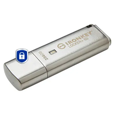 Kingston IronKey Locker+ 50 256GB USB 3.2 Gen 1x1 - memory stick, Silver