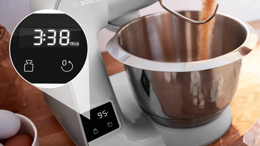 Bosch MUM5XL72 food processor (grey/silver, 1,000 watts, integrated scales, series 4)