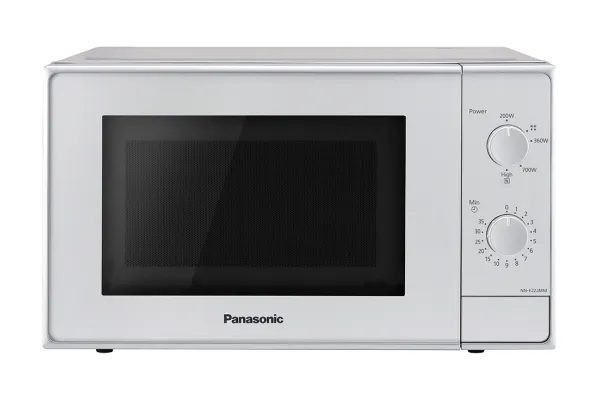 PANASONIC NN-E22JMMEPG MIKROAALTOUUNI. HOPEA. 800W. 5 tehoaluetta. 20l. Lautanen 255mm.