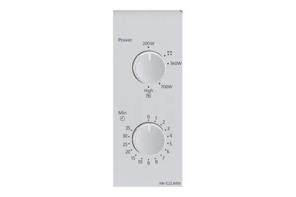 PANASONIC NN-E22JMMEPG MIKROAALTOUUNI. HOPEA. 800W. 5 tehoaluetta. 20l. Lautanen 255mm.
