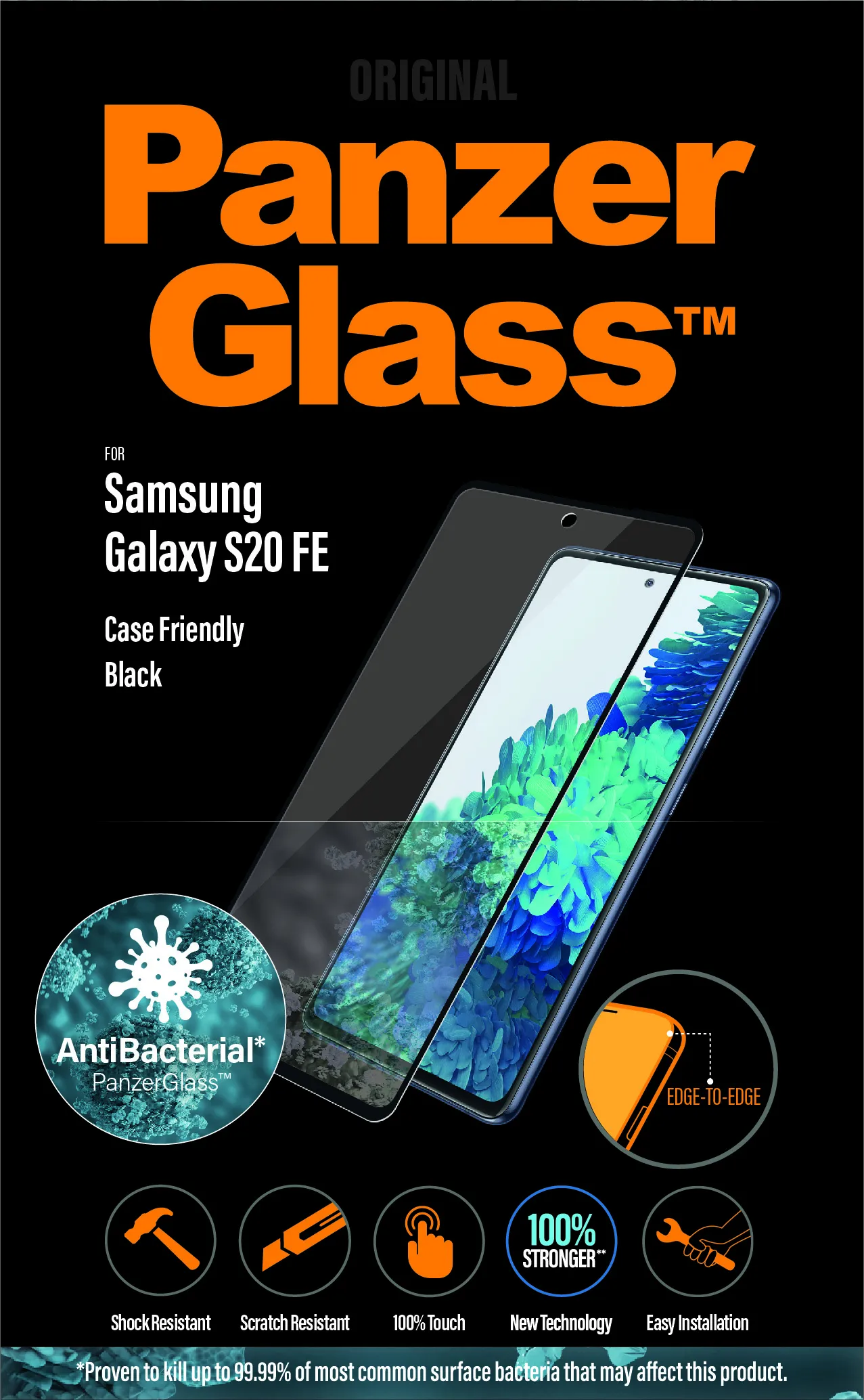 PanzerGlass Case Friendly, Galaxy S20 FE - Screen Glass