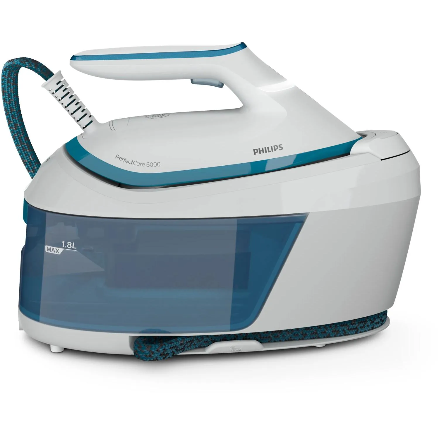 Philips PerfectCare 6000 Series PSG6022/20 Steam Generator Iron, 2400W, 6.5 bar, 1.8L, White/Blue
