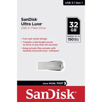 SanDisk Ultra Luxe USB 3.2 Gen 1 32GB memory stick, Silver