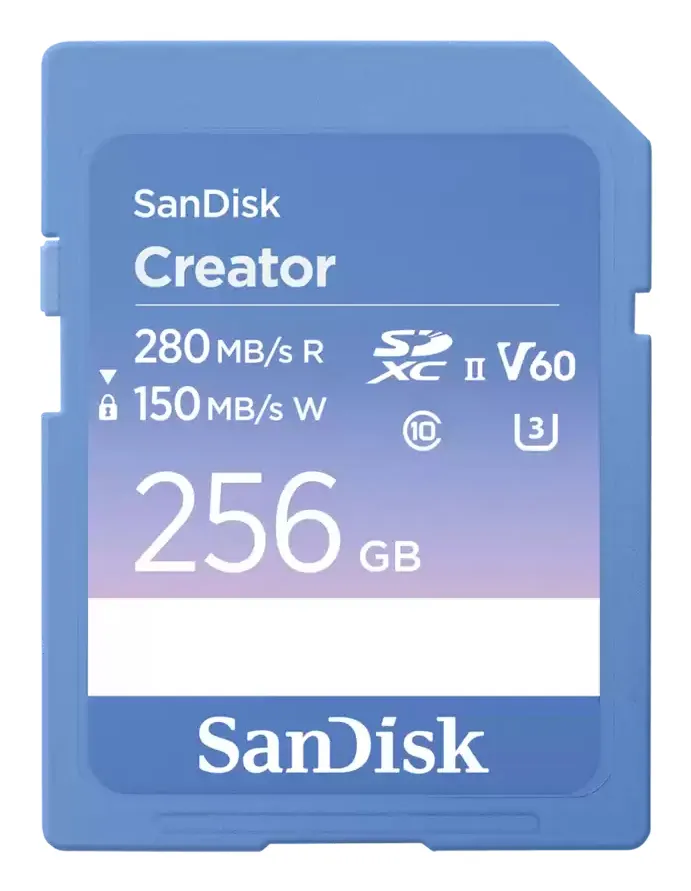 SanDisk Extreme PRO 256GB SDXC UHS-II U3 V60 card, Blue