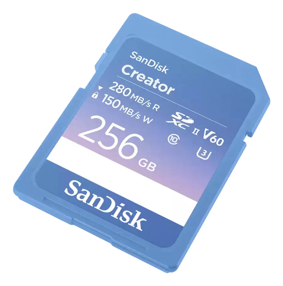 SanDisk Extreme PRO 256GB SDXC UHS-II U3 V60 card, Blue