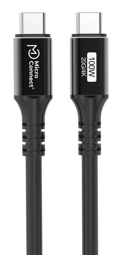 MicroConnect Premium USB-C cable, 100W, 20Gbps, USB 3.2 Gen 2x2,  1.5m, Black