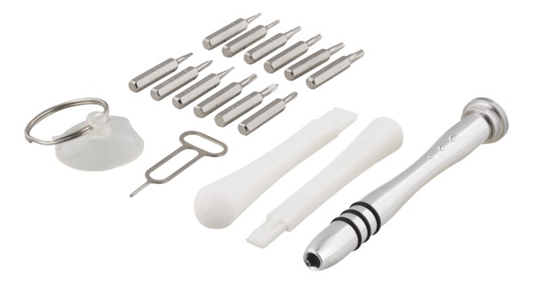 DELTACO Smartphone reparationsverktygssats, alu skruvmejsel, svart