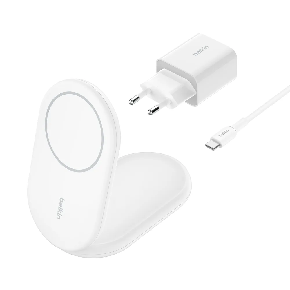 Belkin BoostCharge Magnetic Foldable Wireless Charger with Qi2 15W - wireless charger, White