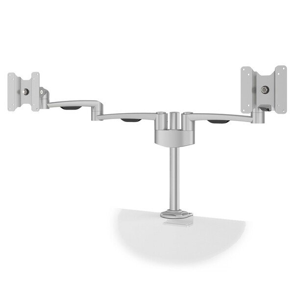 Forming Function Hold Dual Monitor Arm, for 2 monitors, up to 27", with mechanical spring, 14kg, VESA 75/100, Silver