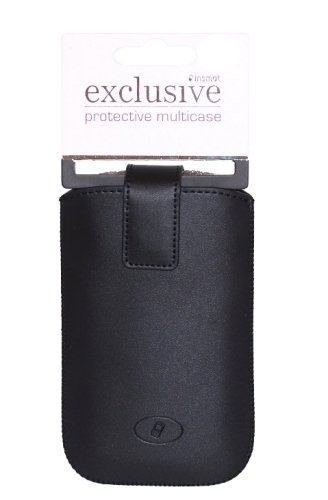 Insmat Exclusive Multi Case XXL - Suojakotelo matkapuhelimelle - nahka - musta malleihin HTC Desire HD, Nokia E7-00, X7-00, Lumia 820, 900, 920, Samsung GALAXY