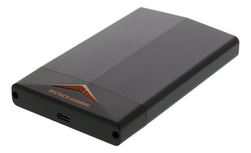 DELTACO GAMING 2.5" SATA HDD enclosure, aluminum, LED, USBC, USB 3.0