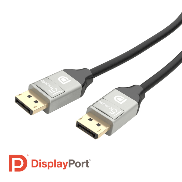 J5 Create  DisplayPort &ndash; DisplayPort 1.2 -kaapeli, 1,8 m, musta, Harmaa